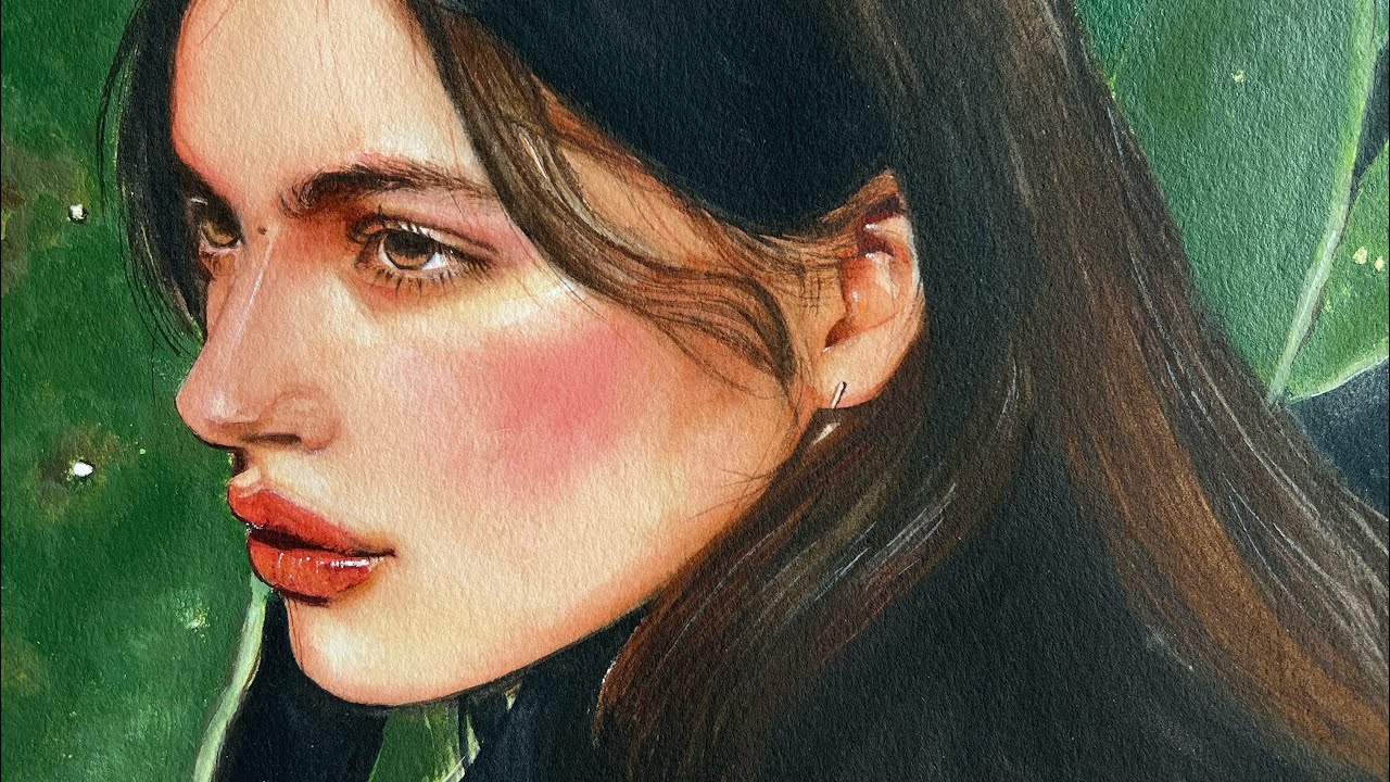 미젤로 수채과슈 인물화 /gouache portrait tutorial