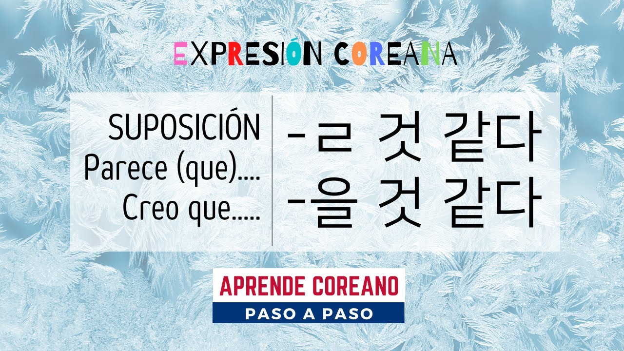 Gramática Coreana ㄹ 것 같다 을 것 같다 #idiomacoreano  #AprenderCoreano #gramáticacoreana