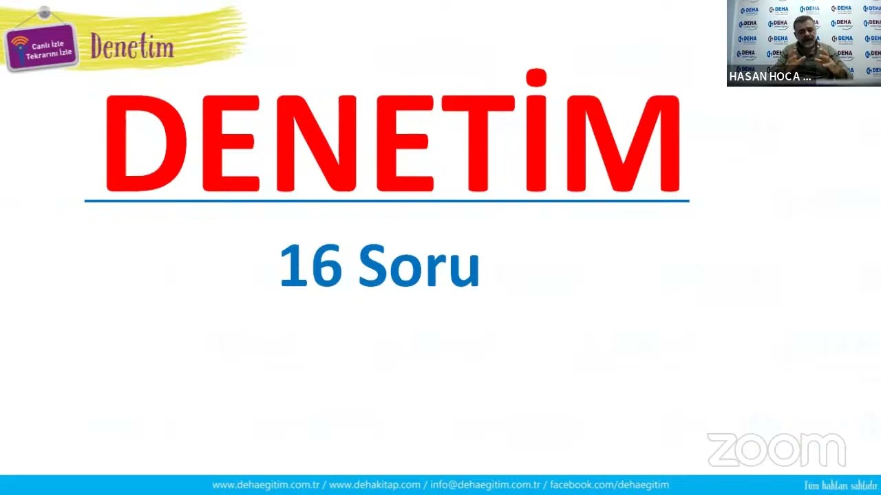 SMMM Staja Giriş Sınavı DENETİM DERSİMİZ.
