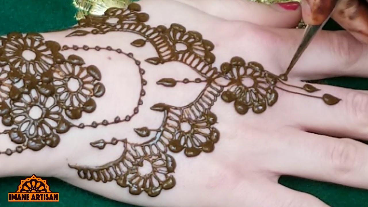 رسمة حناء رائعة شبابية و سهلة التنفيد بالسرعة العادية