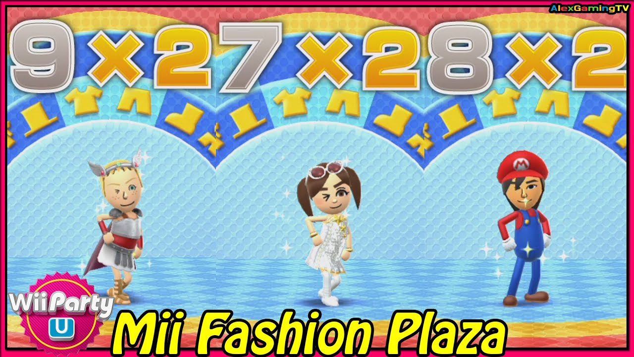 Wii Party U - Mii Fashion Plaza 🎵 Jessie vs Sophia vs Akira vs Hyun-woo (Expert com) 🎵  AlexGamingTV