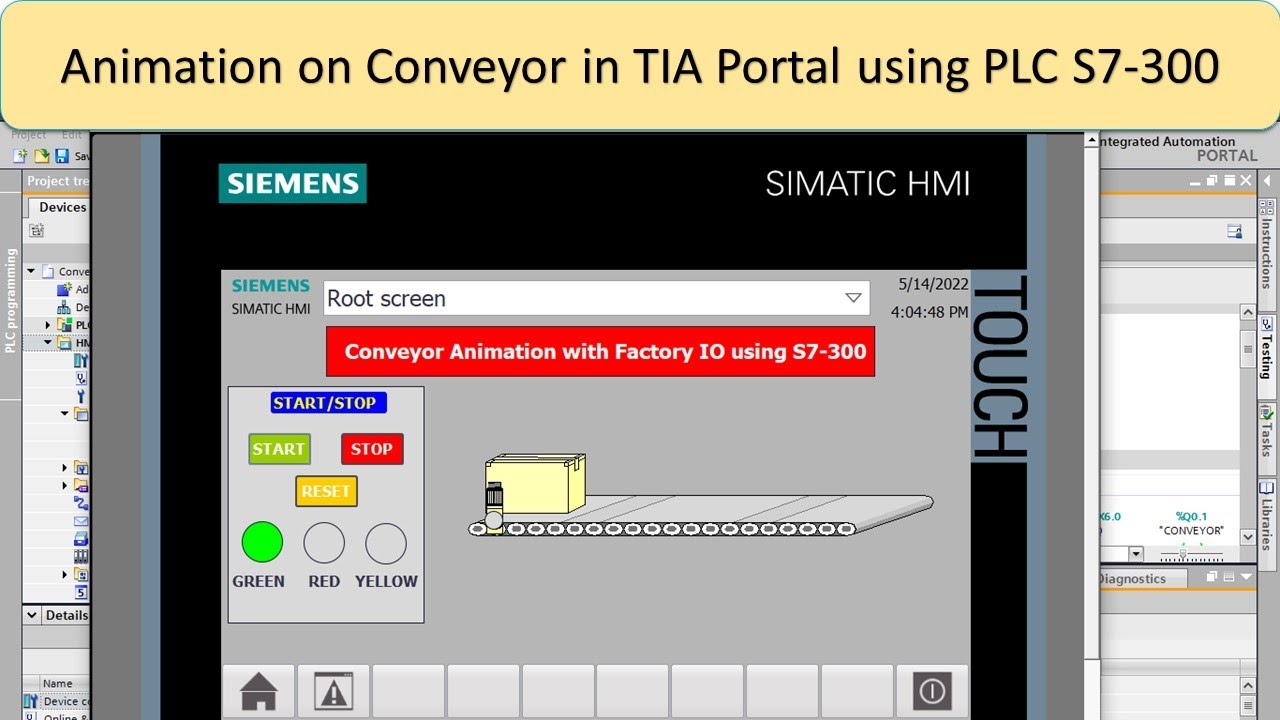 Animation on HMI in TIA Portal using PLC S7-300 | Siemens | PLC | SCADA | HMI -Industrial Automation