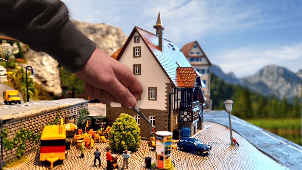 Der realistische Marktplatz 🍎 auf meiner Anlage | Bau einer Spur N Modellbahn 🚂 - Folge 9