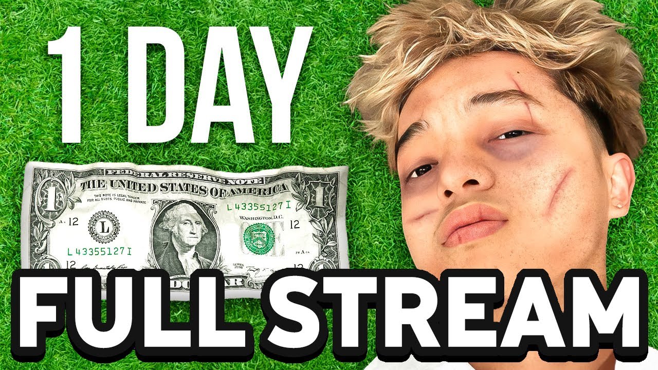 Surviving 24 Hours On $1 Full Stream | Part 1
