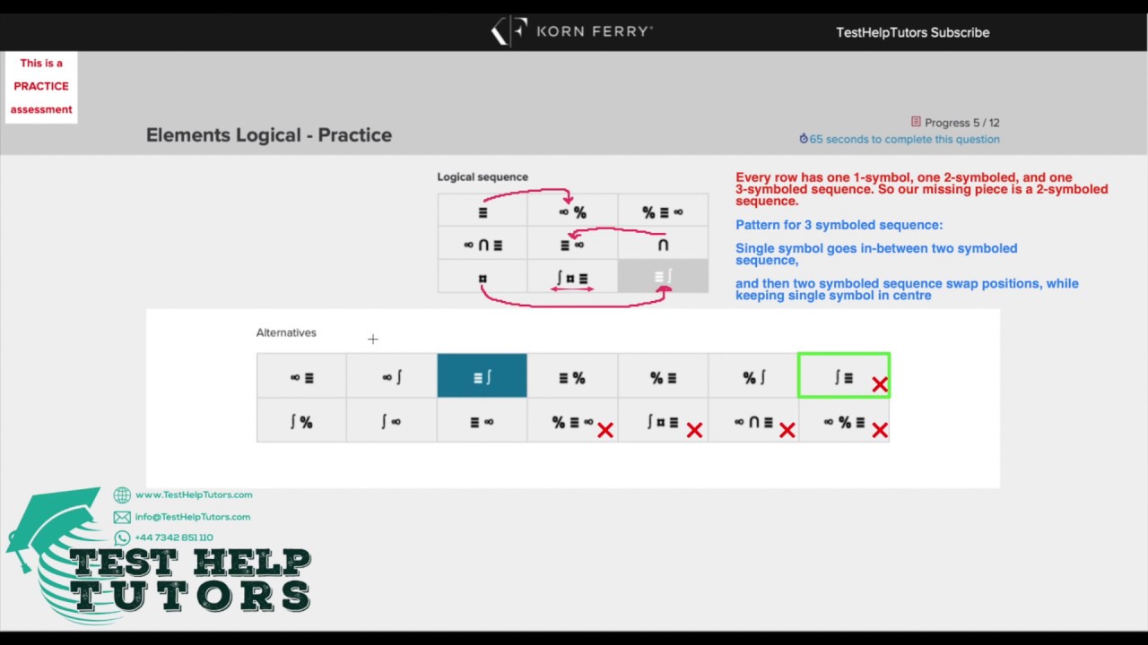 TalentQ Korn Ferry Elements Logical Practise Question 5 - Non-Verbal Reasoning Psychometric Test