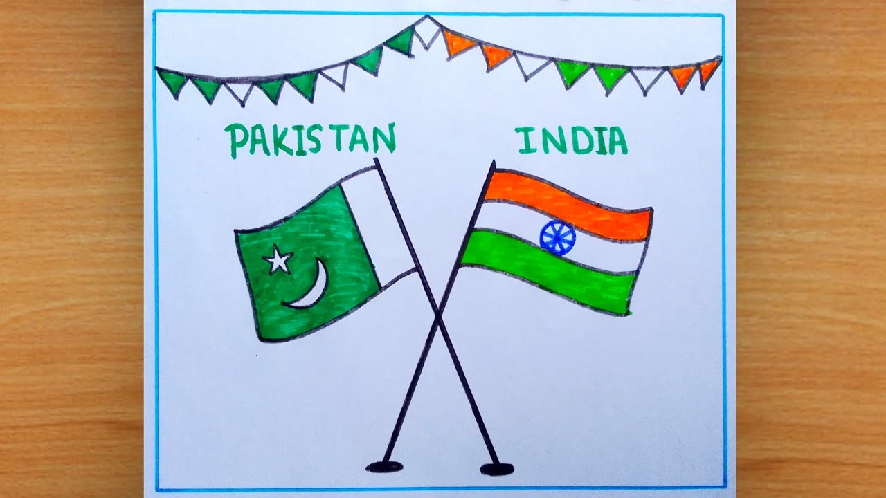 How to Draw Indian And Pakistan Flag || Indian Flag VS Pakistan Flag