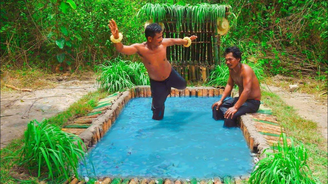 Primitive Survival 4K Video - How To Build Amazing Crocodile House & Swimming Pool Underground House