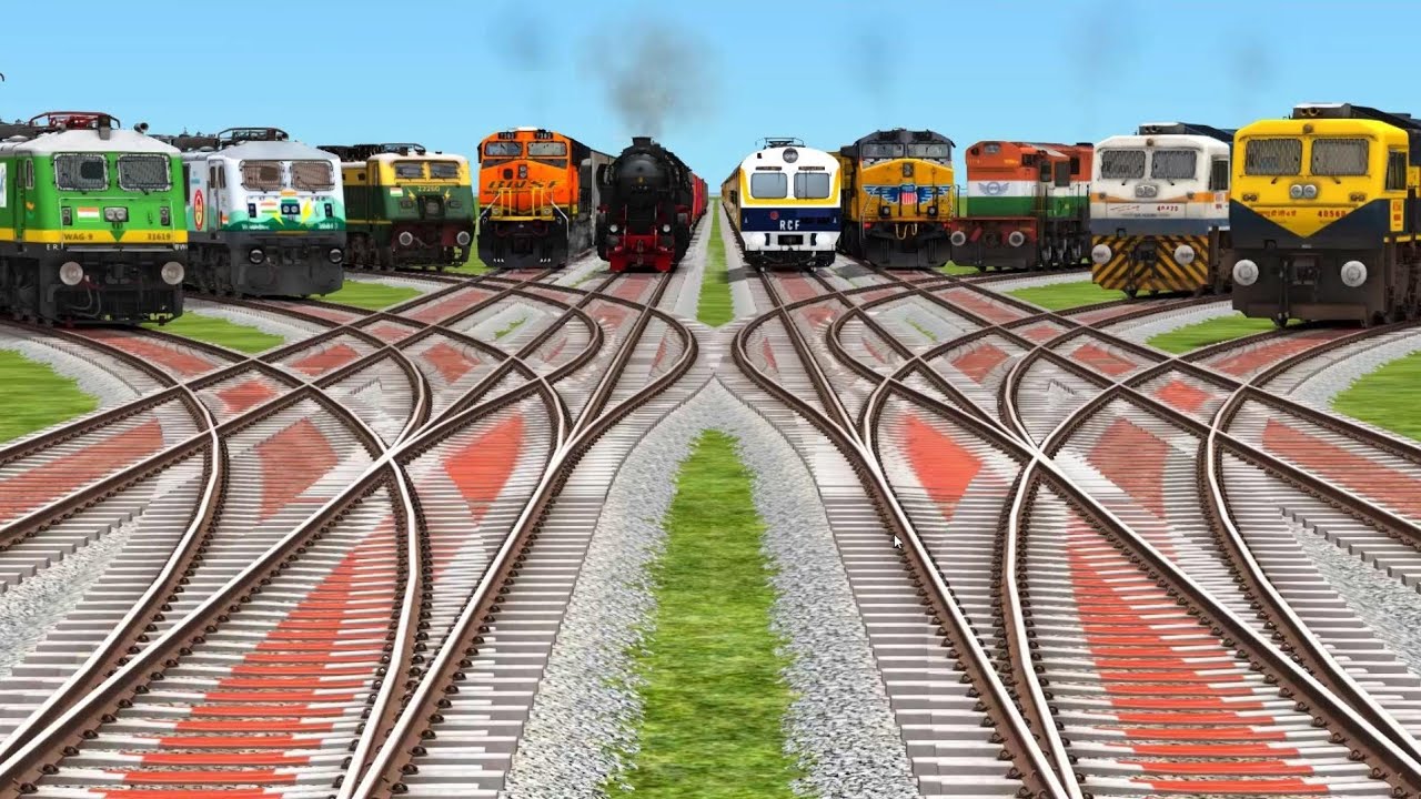Every Trains Crossing At Diamond Curved tracks | train videos | steam trains | freight trains