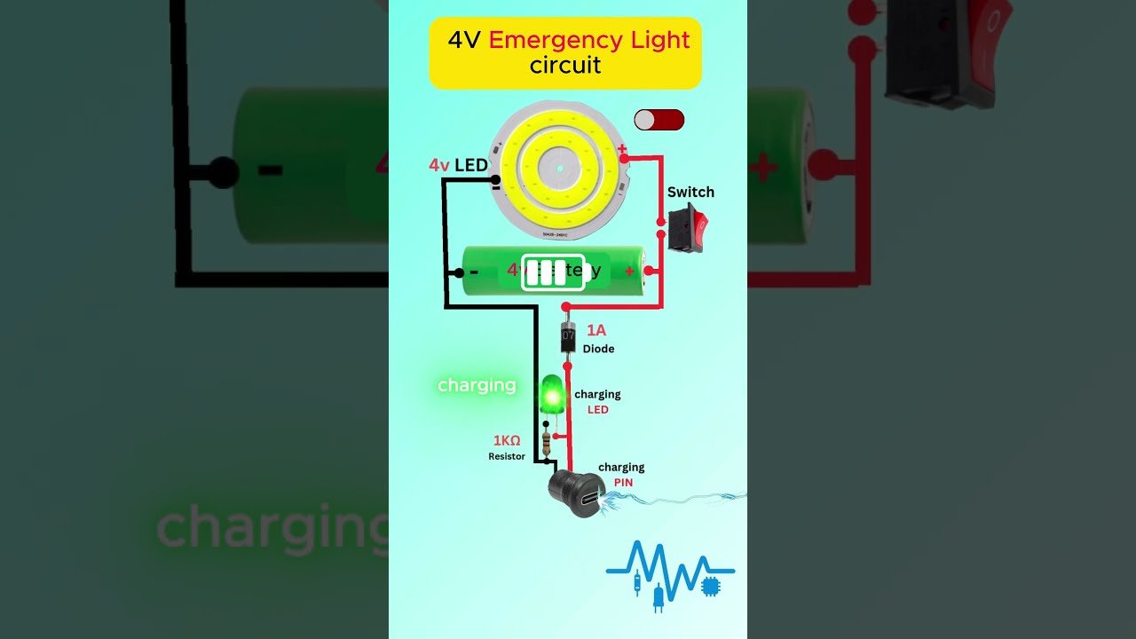 DIY Emergency Light Using 4V Battery | Easy Circuit #Shorts #light #4v #diyelectronics