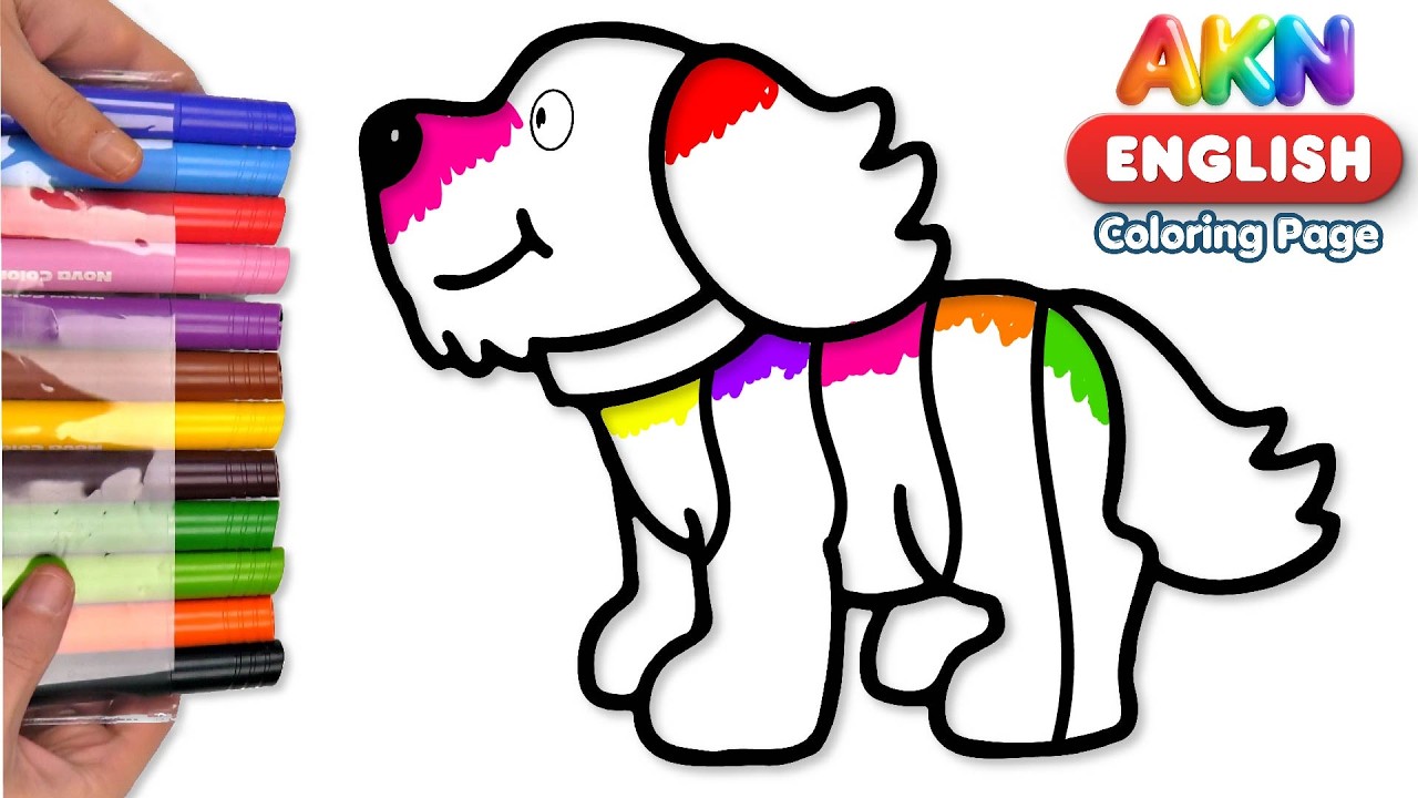 Learn Colors with Jumbo Crayons 🌈 | Cute Dog Coloring for Kids 🐶 (So Fun!)