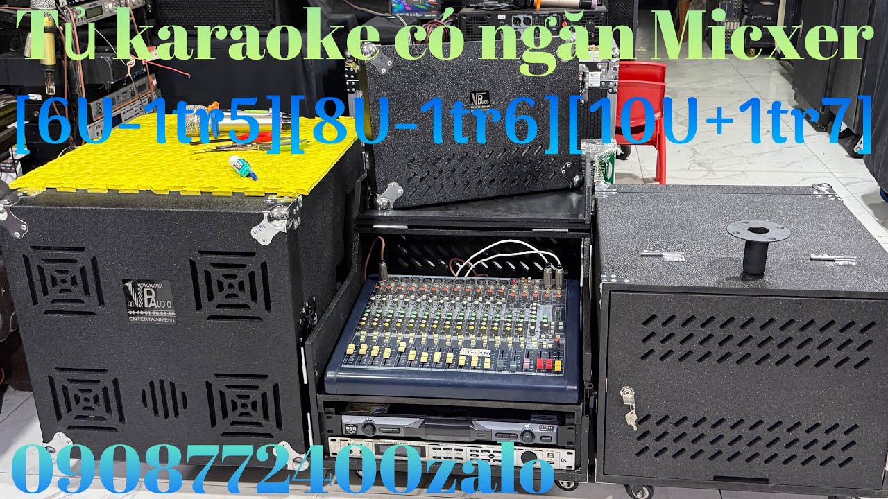 Sản xuất tủ máy karaoke có ngăn micxer 0979722400 giao hàng toàn quốc