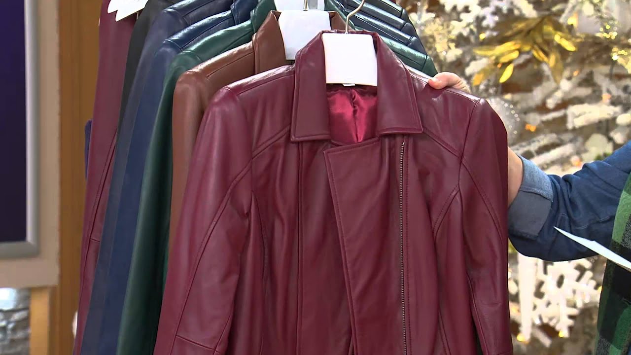 Denim & Co. Lamb Leather Motorcycle Jacket with Pockets with Gary Goben