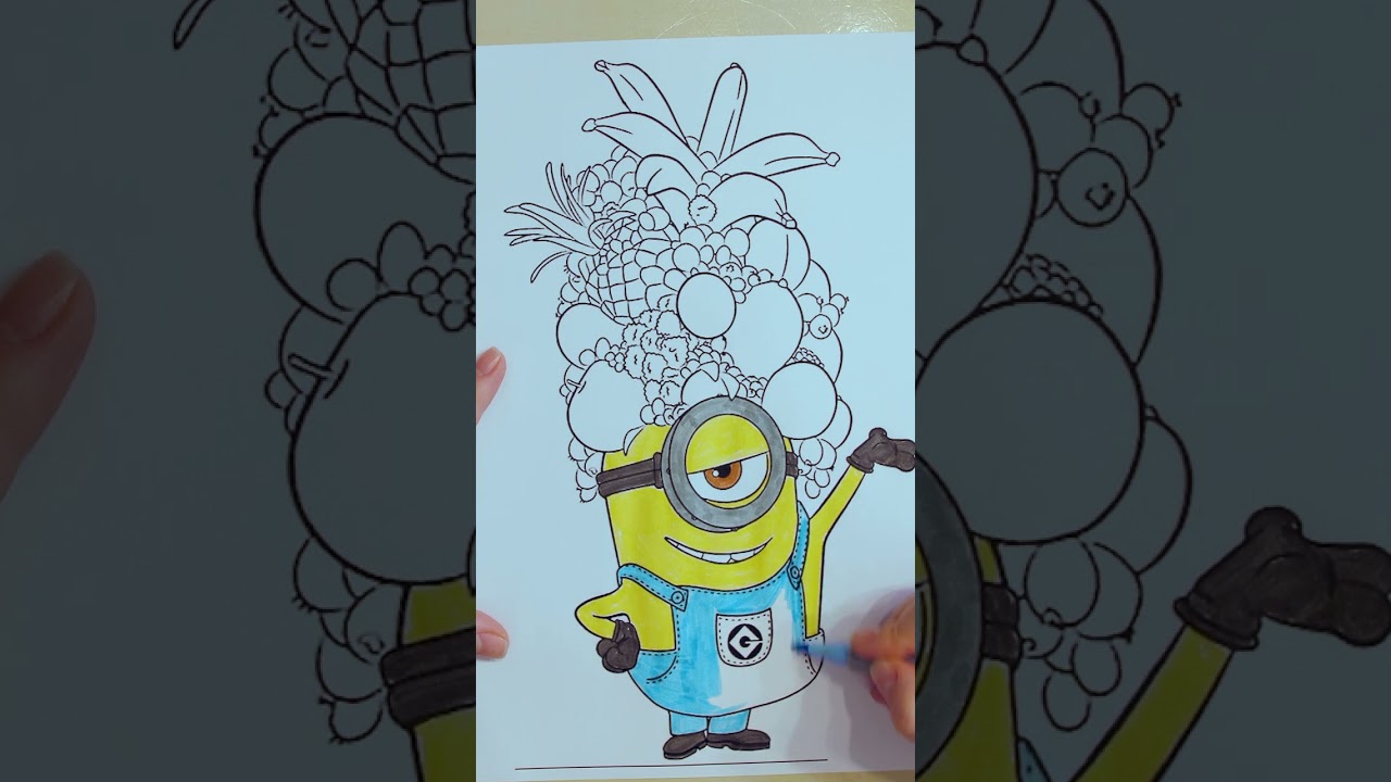 Dancing Minion Fun: Coloring a Minion with a Fruit Hat | MagicColor PlayLand #shorts