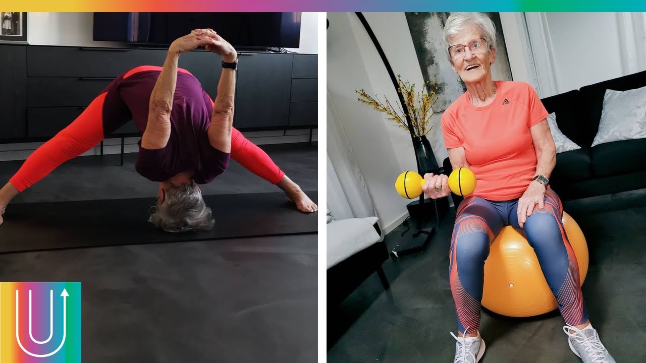 Abuelita de 81 años inspira a los más jóvenes con sus rutinas de ejercicio