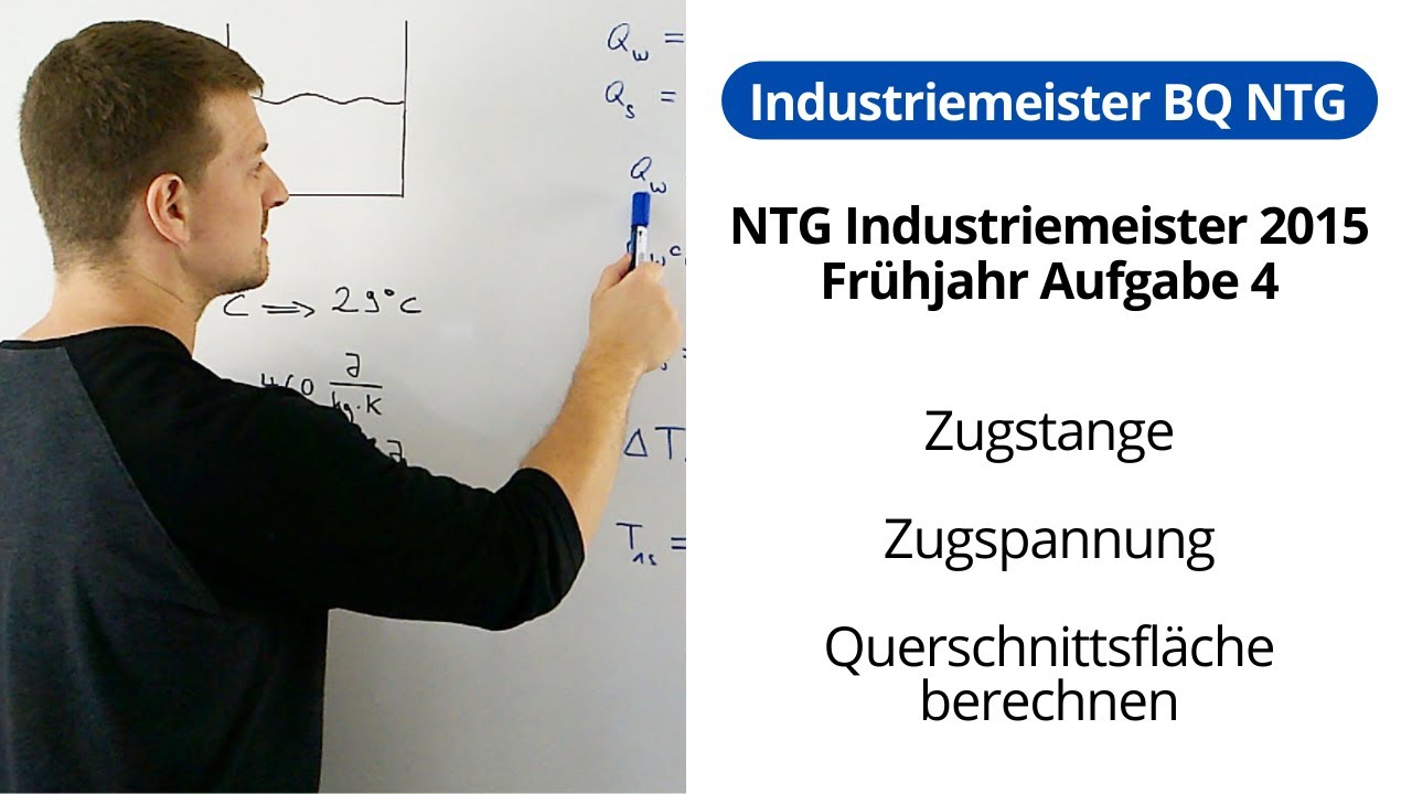 NTG Industriemeister Metall 2015-1 Aufgabe 4 - Zugstange, Zugspannung, Querschnittsfläche