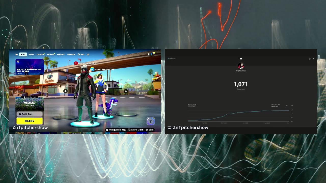 hangout lounge I'm playing Fortnite ( sub goal 1.080)