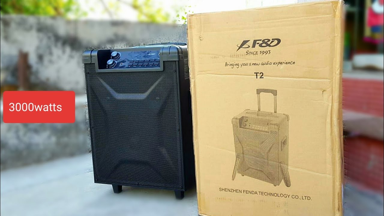 F&D T2 Trolley speaker UNBOXING (3000watts)POWERFUL BASS/Premium design with KARAOKE SYSTEM IN HINDI