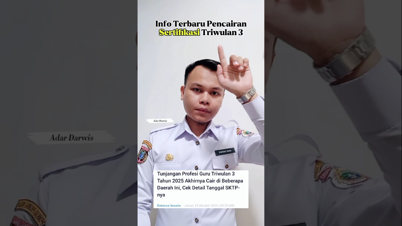 Sertifikasi Triwulan 3 Sebagian Daerah Sudah Cair, SKTP Tanggal 6 dan 7‼️