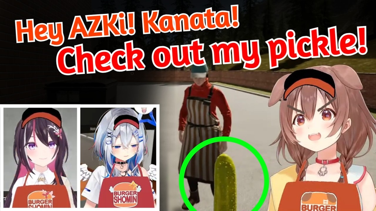 Korone Harassing Her Employees With Her Pickle [Kanata/AZKi/Hololive]