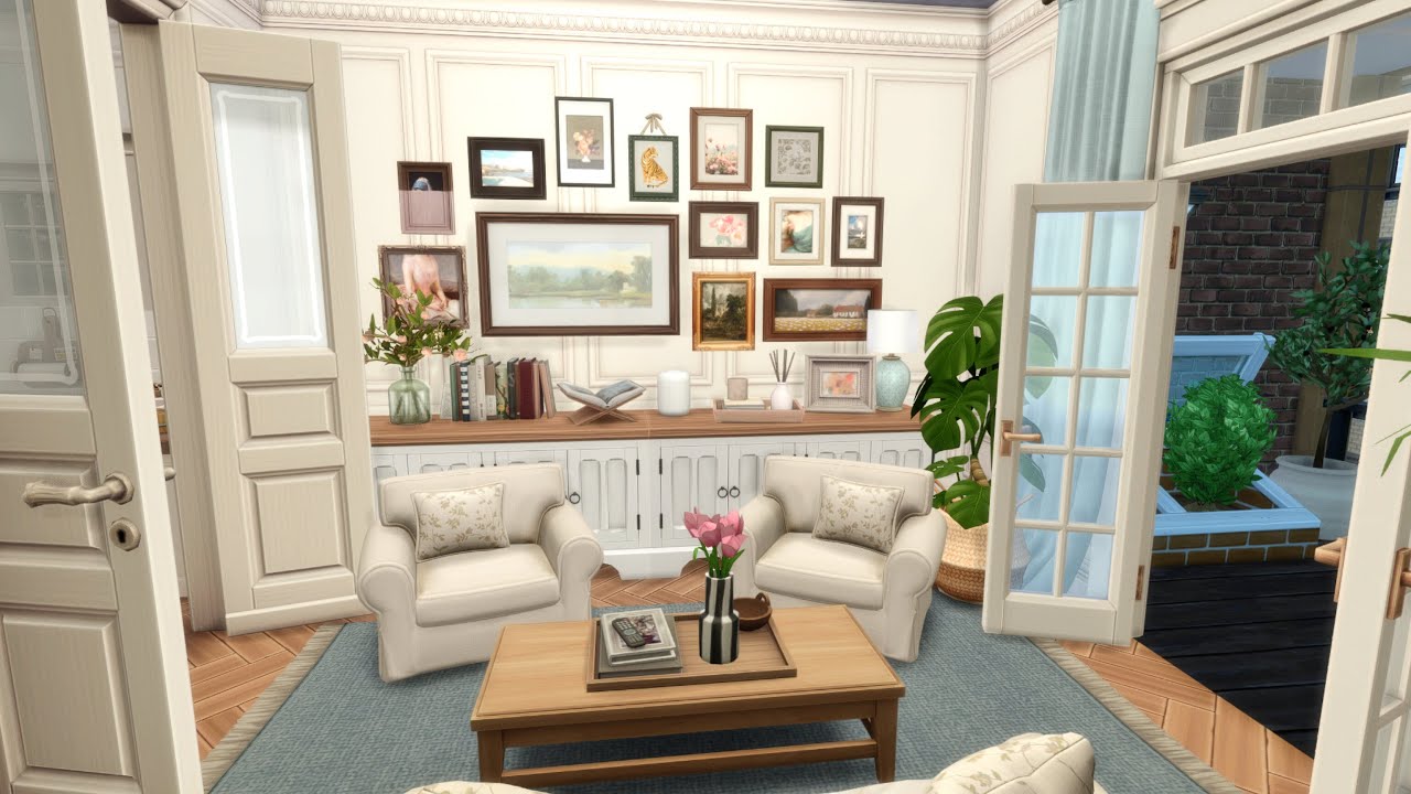 Romantic & Bright Apartment &ndash; Culpepper House 19 Renovation \ The Sims 4 CC Build (Stop Motion)