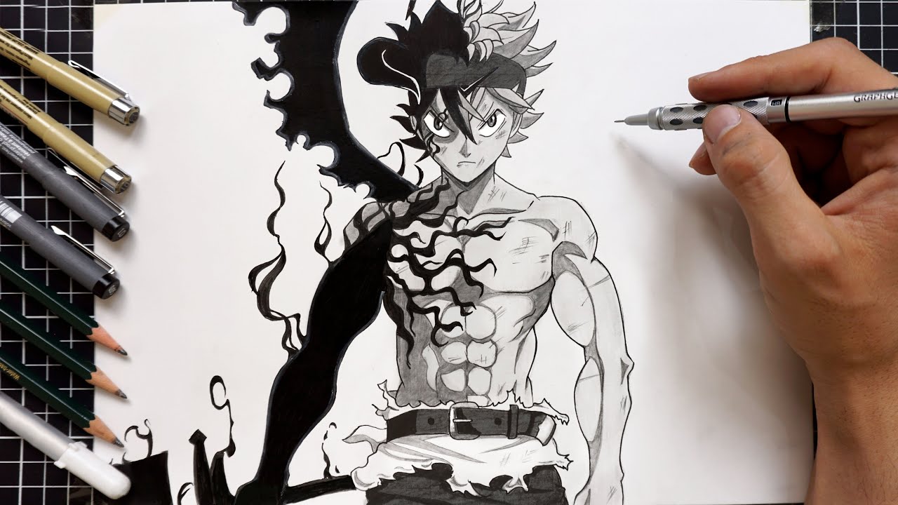 How to Draw Asta & Leibe Demon Form - Black Clover | Easy Drawing