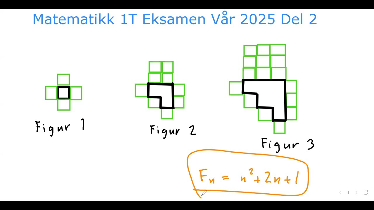 Matematikk 1T Eksamen Vår 2025 Del 2 (vid. 2)