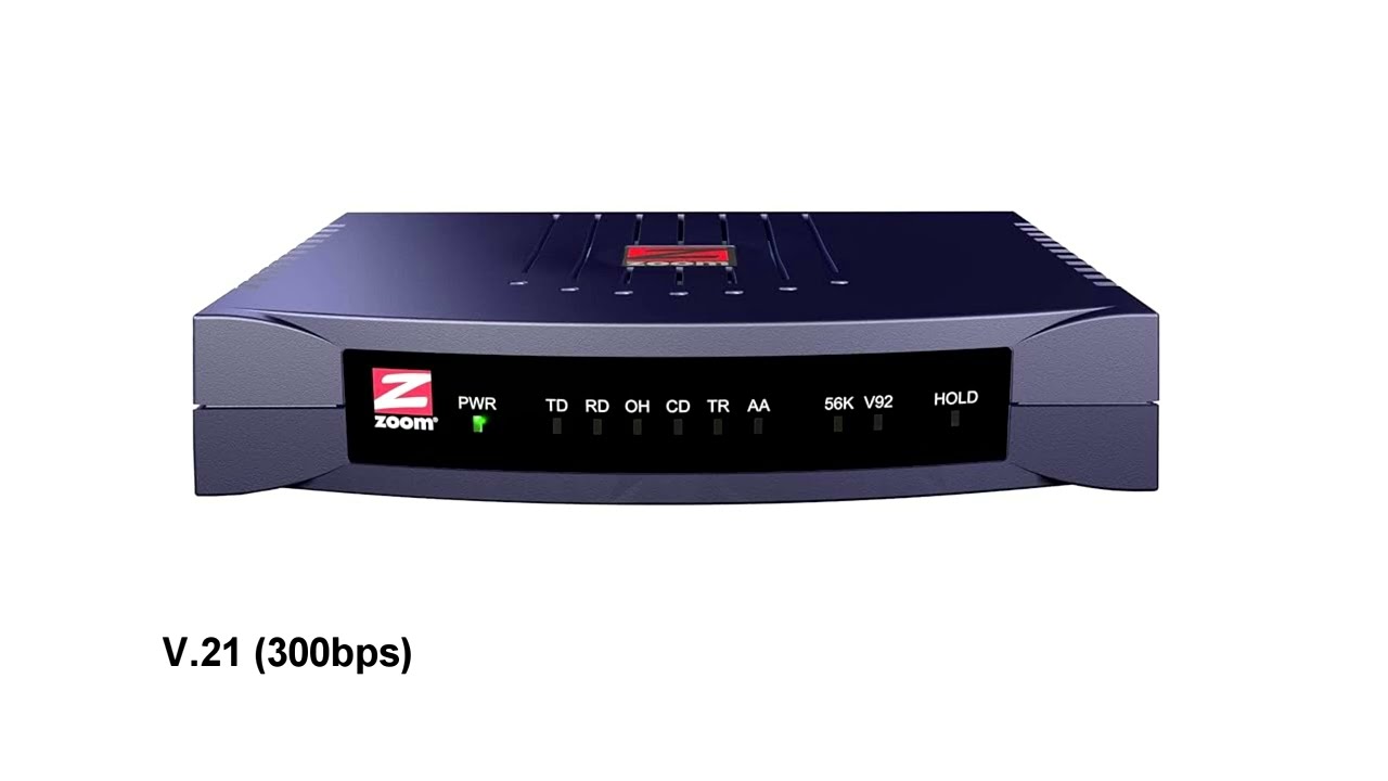 Zoom V.92 Dial-up modem sounds with different modulation systems