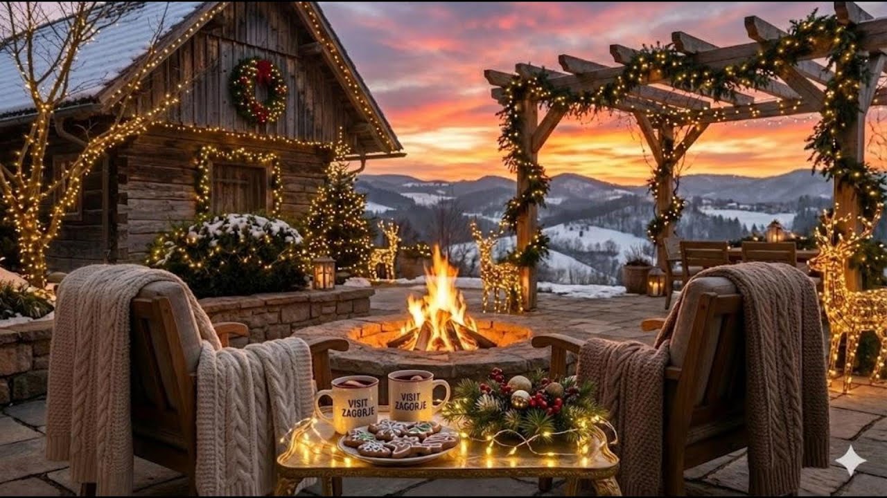 Cozy Winter Fireplace Scene ❄️ Calm Ambience for Relaxation, Study & Focus