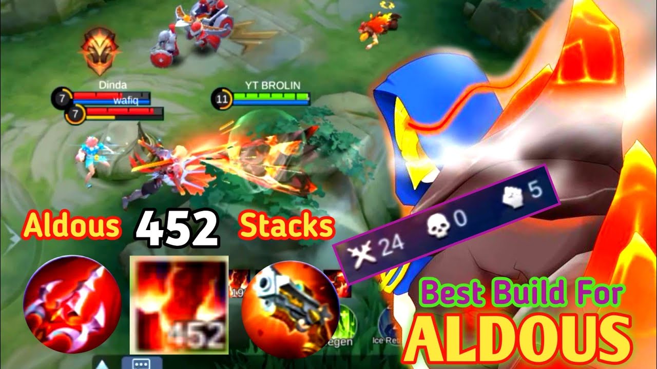 ALDOUS 452 STACKS ONE HIT IS DEAD / TOP 1 GLOBAL BUILD ALDOUS ~ MOBILE LEGENDS