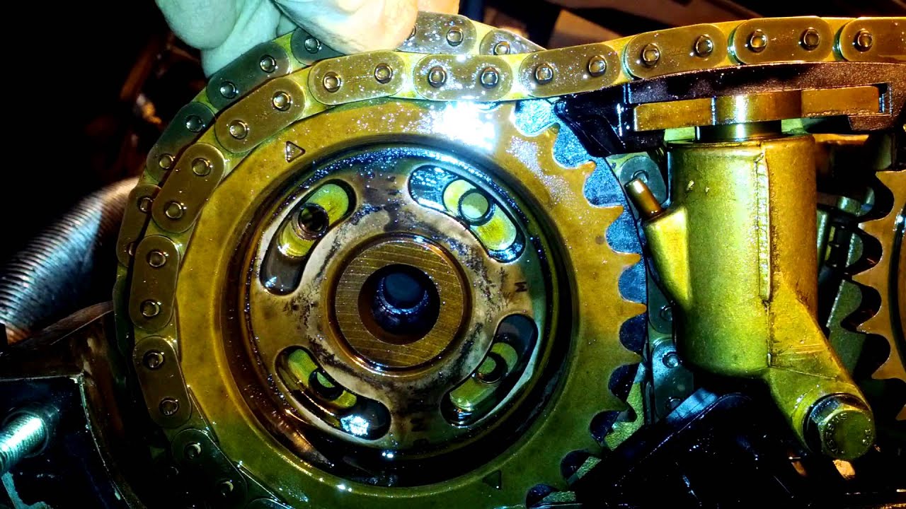 M52 timing, sprocket positions with tensioner removed