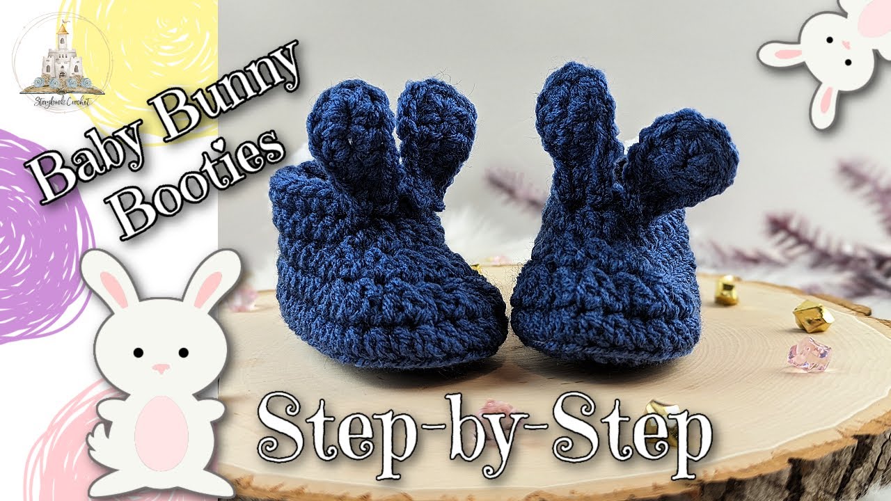 How to Crochet Baby Bunny Booties for Easter / Baby Crochet Pattern / Easter Crochet Pattern