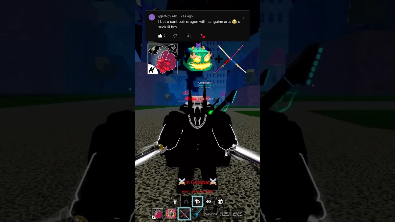 The Best Dragon, Sanguine Arts, and CDK Combo in bloxfruits! #bloxfruits #roblox #viralshorts
