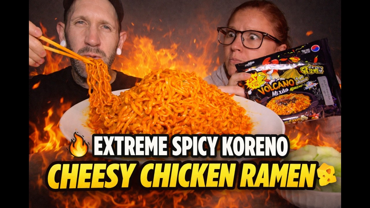 🔥 EXTREME | SPICY | KORENO | CHEESY CHICKEN RAMEN | AMSR