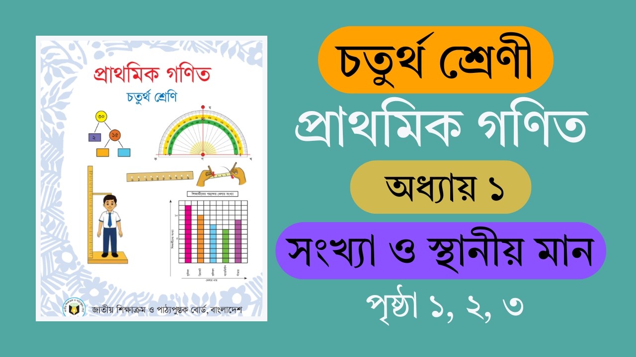 Class 4 Math Chapter 1 | ৪র্থ শ্রেণি প্রাথমিক গণিত | অধ্যায় ১: সংখ্যা ও স্থানীয় মান (পৃষ্ঠা ১, ২, ৩)