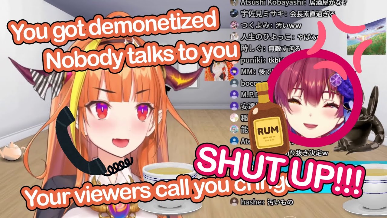 Coco roasts a drunk and demonetized Marine [hololive] [ENG sub]