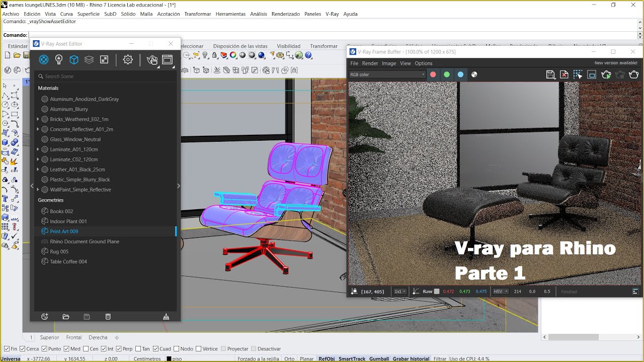 Renderizado con V-ray en Rhinoceros