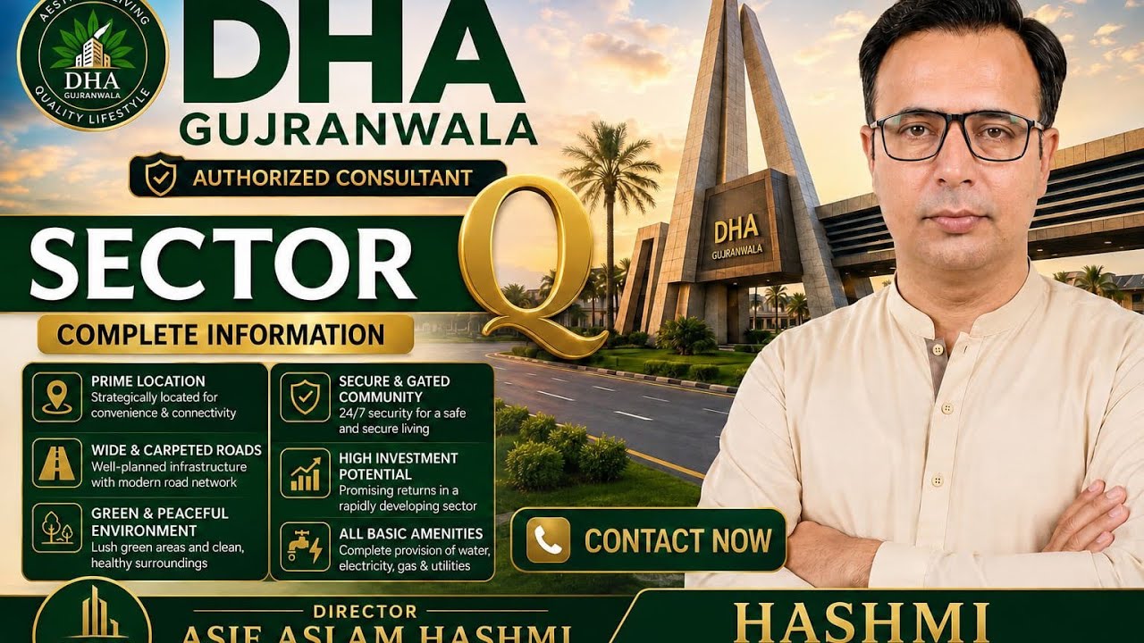 DHA Gujranwala SECTOR (Q). COMPLETE INFORMATON DHA GUJRANWALA 