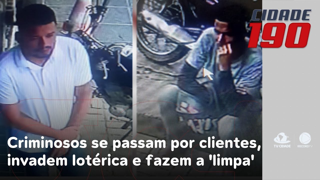 Criminosos se passam por clientes, invadem lotérica e fazem a 'limpa' no caixa