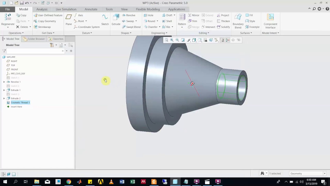 CNC Threading by using Creo Parametric 5.0