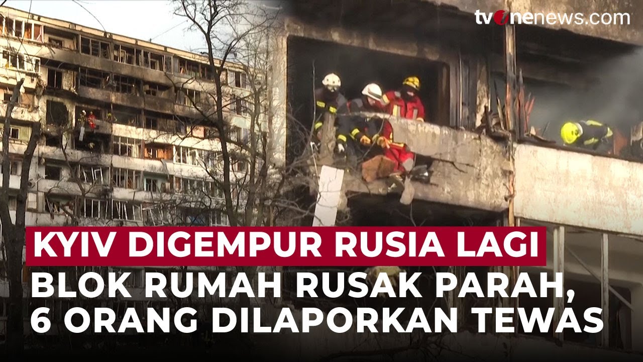 Drone & Rudal Rusia Hantam Kyiv, 6 Tewas dan Blok Hunian Rusak Parah | OneNews Update