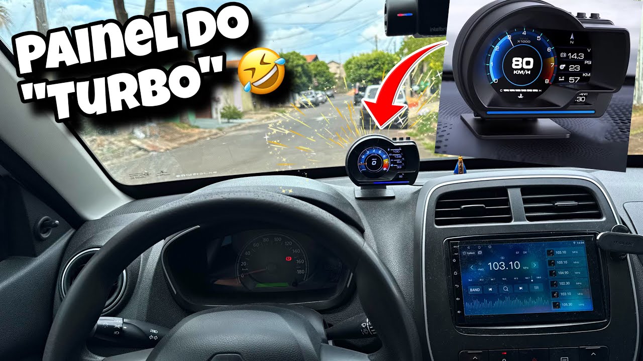 Coloquei um painel completo no kwid 😍 “HEAD UP DISPLAY”