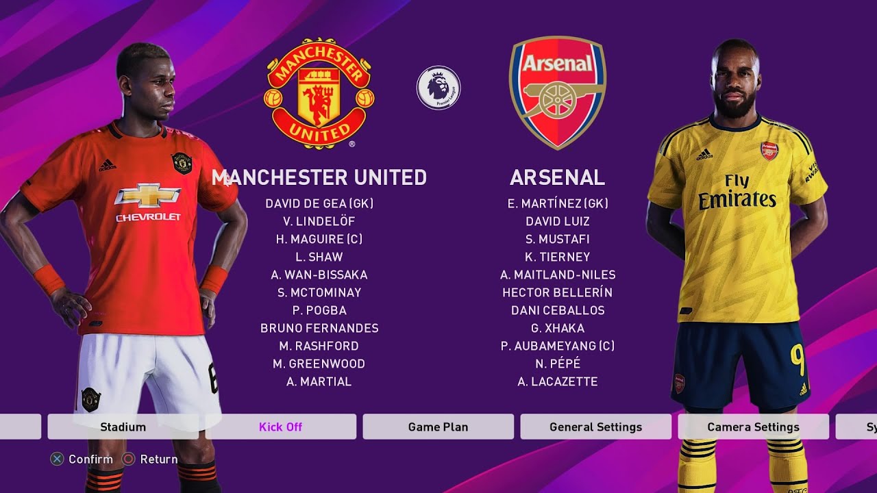 PES 2020 Manchester united vs Arsenal Full match gameplay