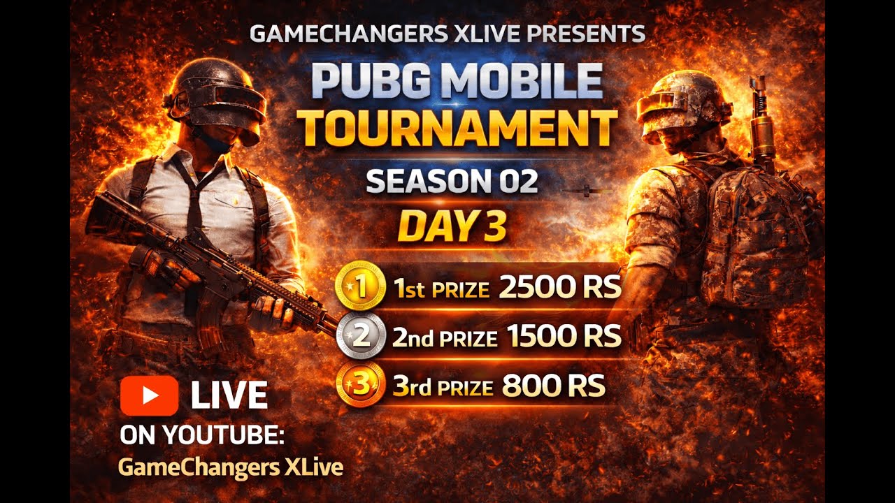 GameChanger XLive | PUBG Mobile Tournament – Season 2 Day 3 Live Matches