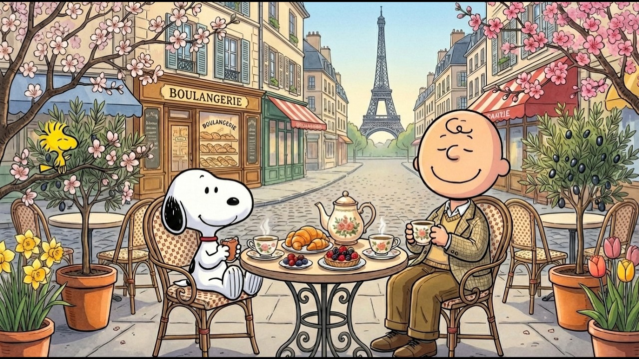 [Morning Playlist] Snoopy Morning Jazz Playlist to Brighten Your Mood 🌞 Relaxing Cafe Ambience
