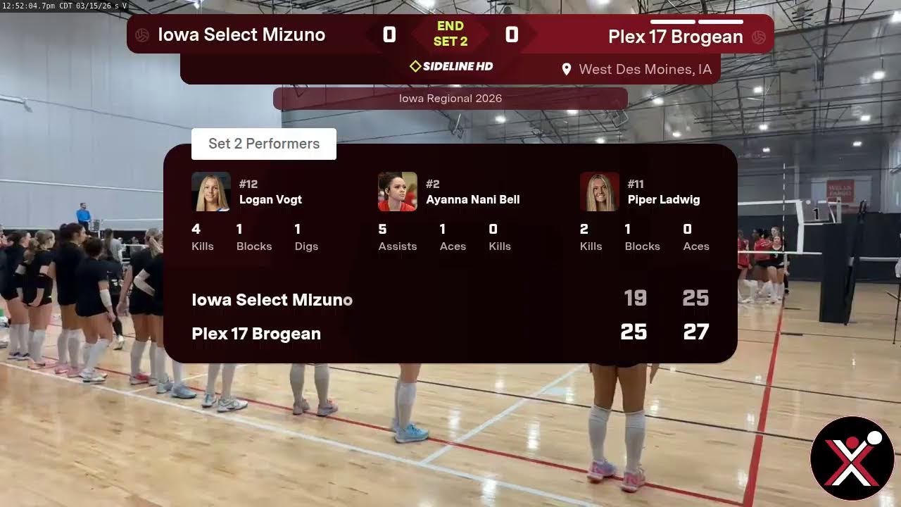 Plex 17 Brogean vs. Iowa Select Mizuno (2026.03.15)