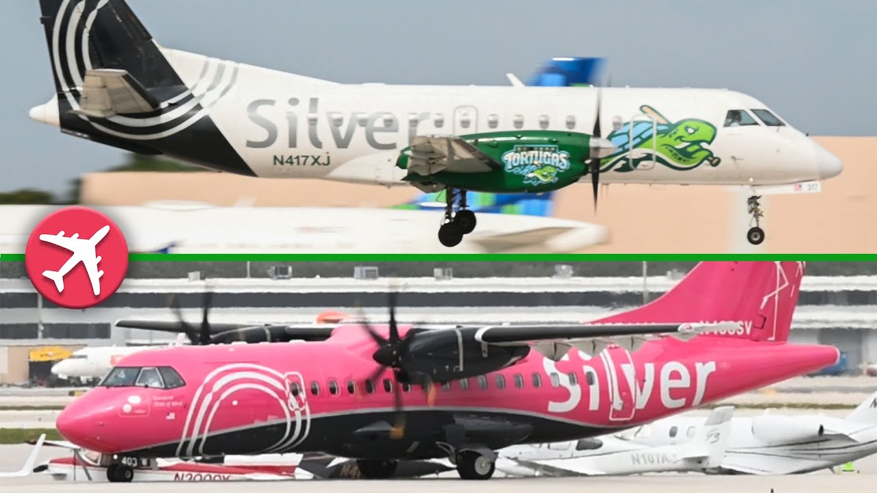 OLD Saab 340B vs. NEW ATR 42-600 in action @ FLL