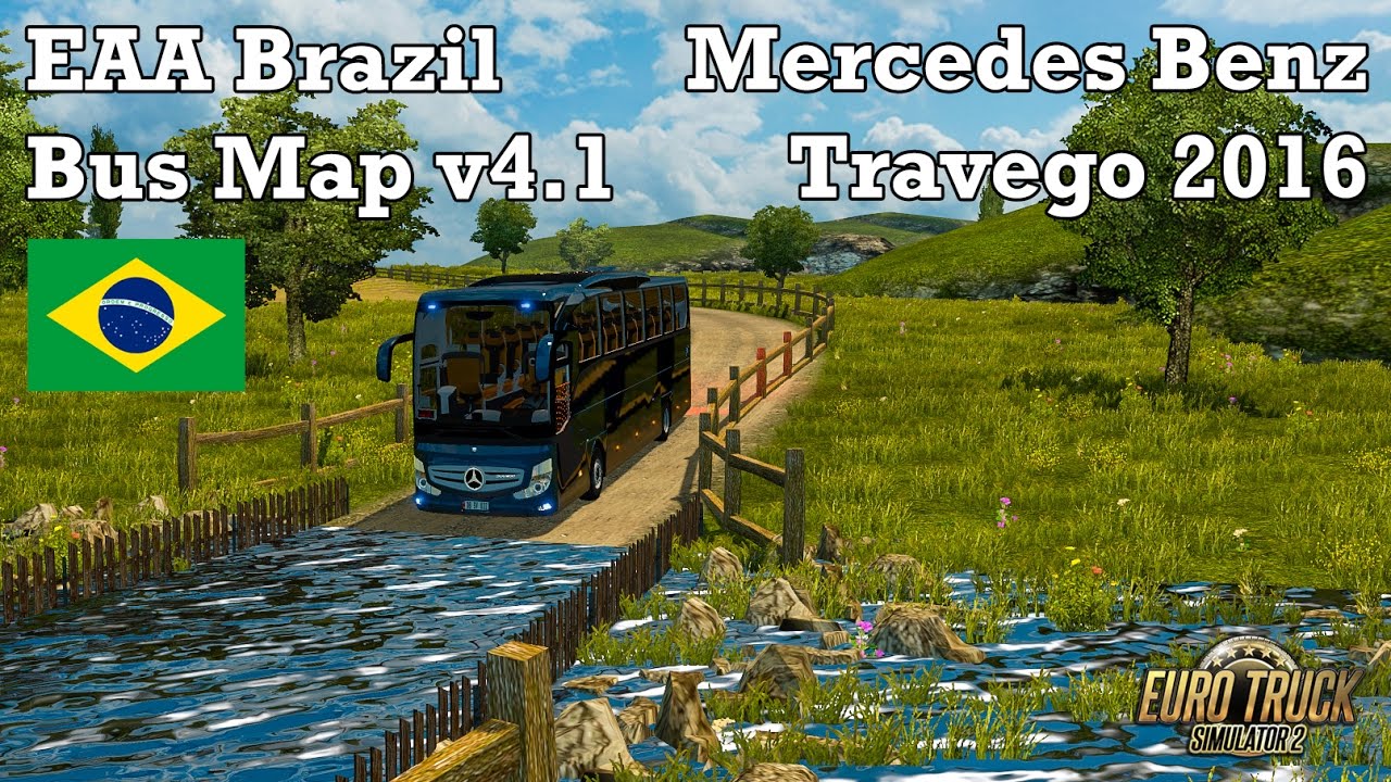 Euro Truck Simulator 2 - #304 - Mercedes Benz Travego 2016 [EAA Brazil Bus Map v4.1]