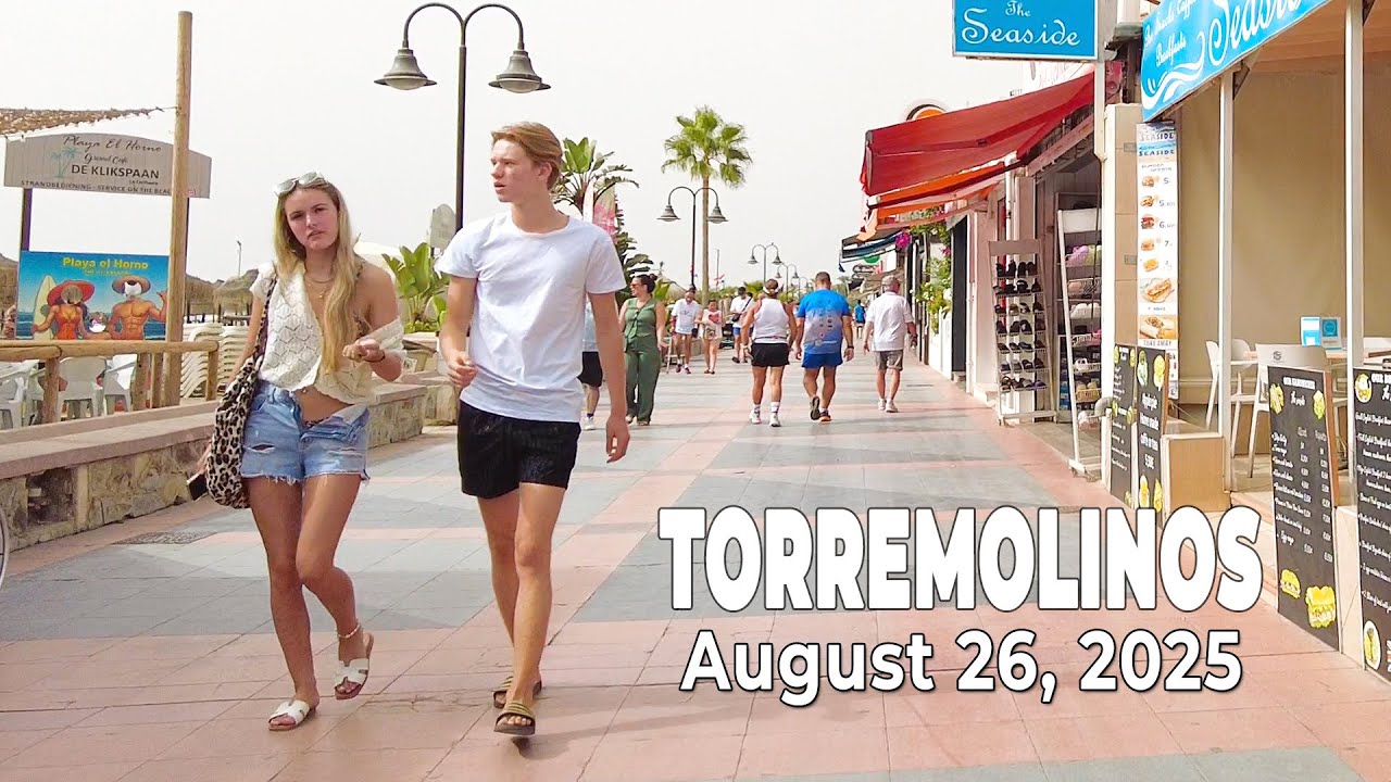 Torremolinos August 26, 2025 Walking Tour Malaga Costa del Sol Spain [4K]