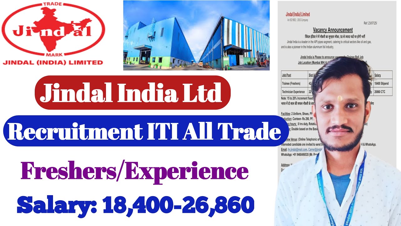 Jindal India Ltd Recruitment 2025 | ITI All Trade Jobs | Jindal Company Jobs  Vacancy | Apply Now!