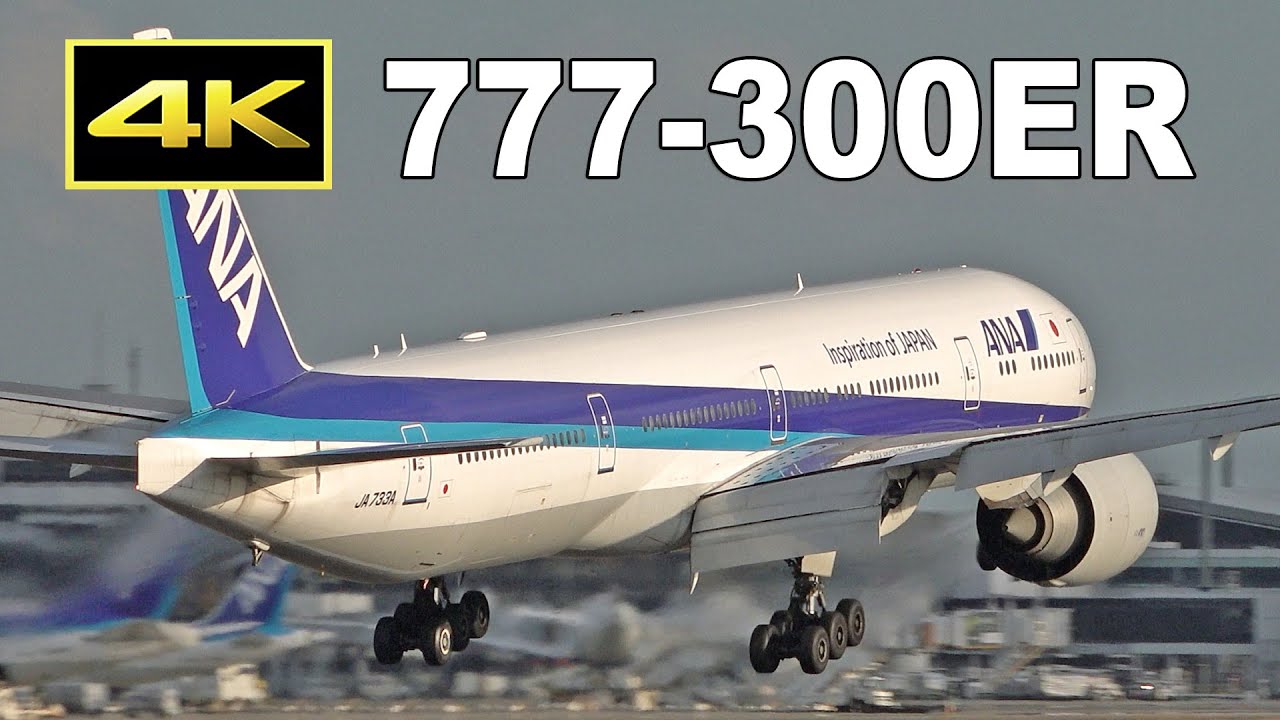 [4K] ANA Boeing 777-300ER - landing, spot in, ground handling at Narita Airport / 成田空港